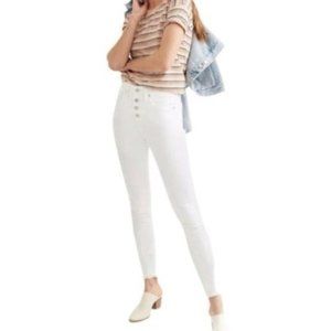 NEW Madewell 9" Mid-Rise White Button Fly Skinny Jeans | Size 32